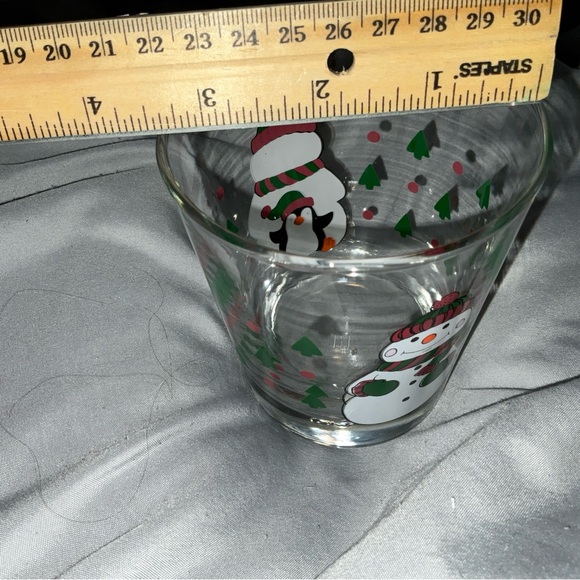 Anchor Hocking Christmas Snowman Front Back Backside Holiday 12oz Cup 1990 New - Picture 5 of 15